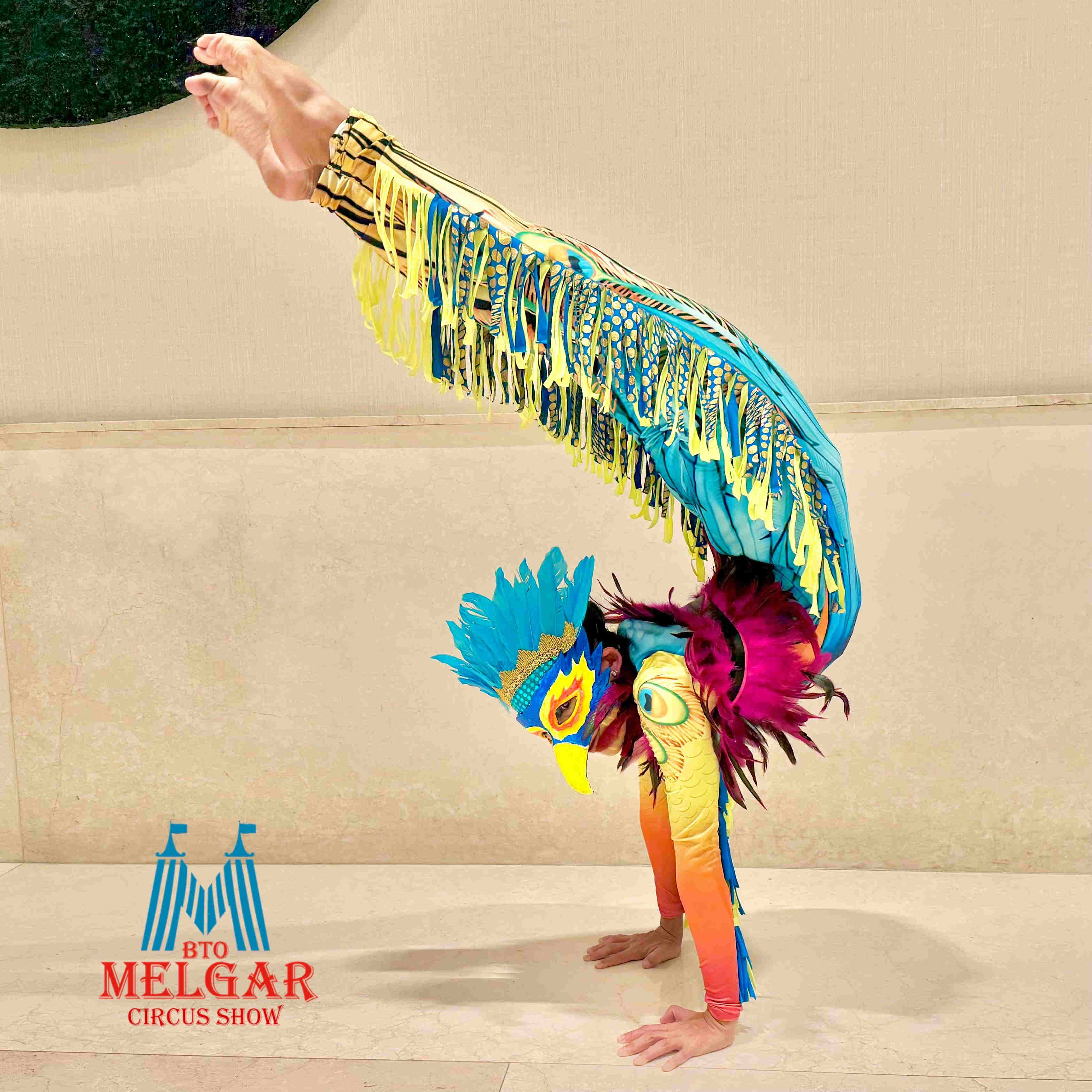 Naty colorful contorsion pose